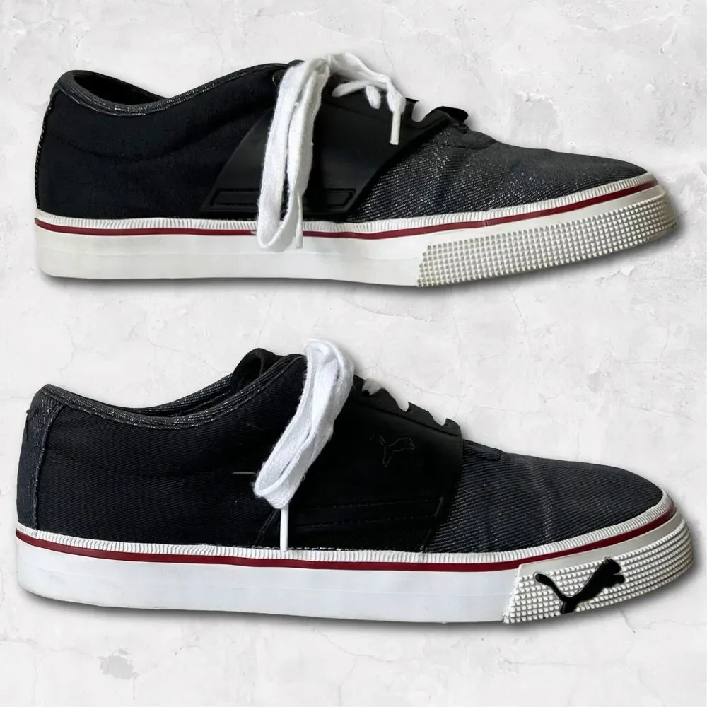 Puma Sport Lifestyle Women's 8 Casual Sneakers Grey Canvas Lace Up Skate Shoes